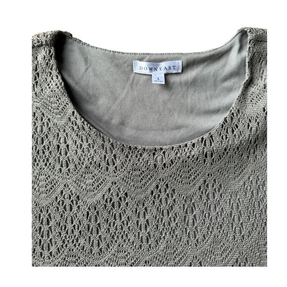 NWT Downeast Peaceful Embroidered Scalloped Dress frosty grey size large - Picture 8 of 13